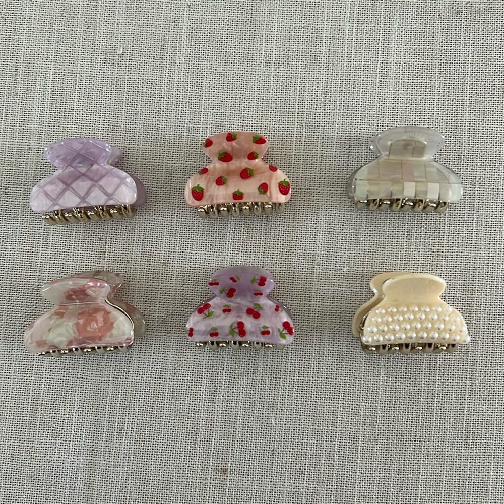 6 mini design hair clips